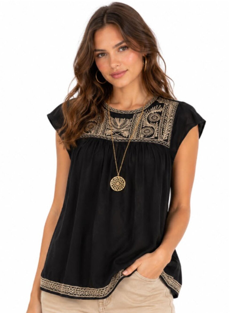 Joie Embroidered Peasant Blouse Boho Babydoll Rayon XS Blue White
